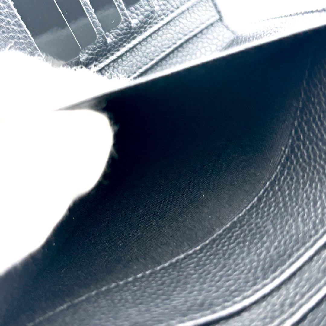 【超極美品✨】シャネル 財布 デカココ キャビア 三つ折 付属有