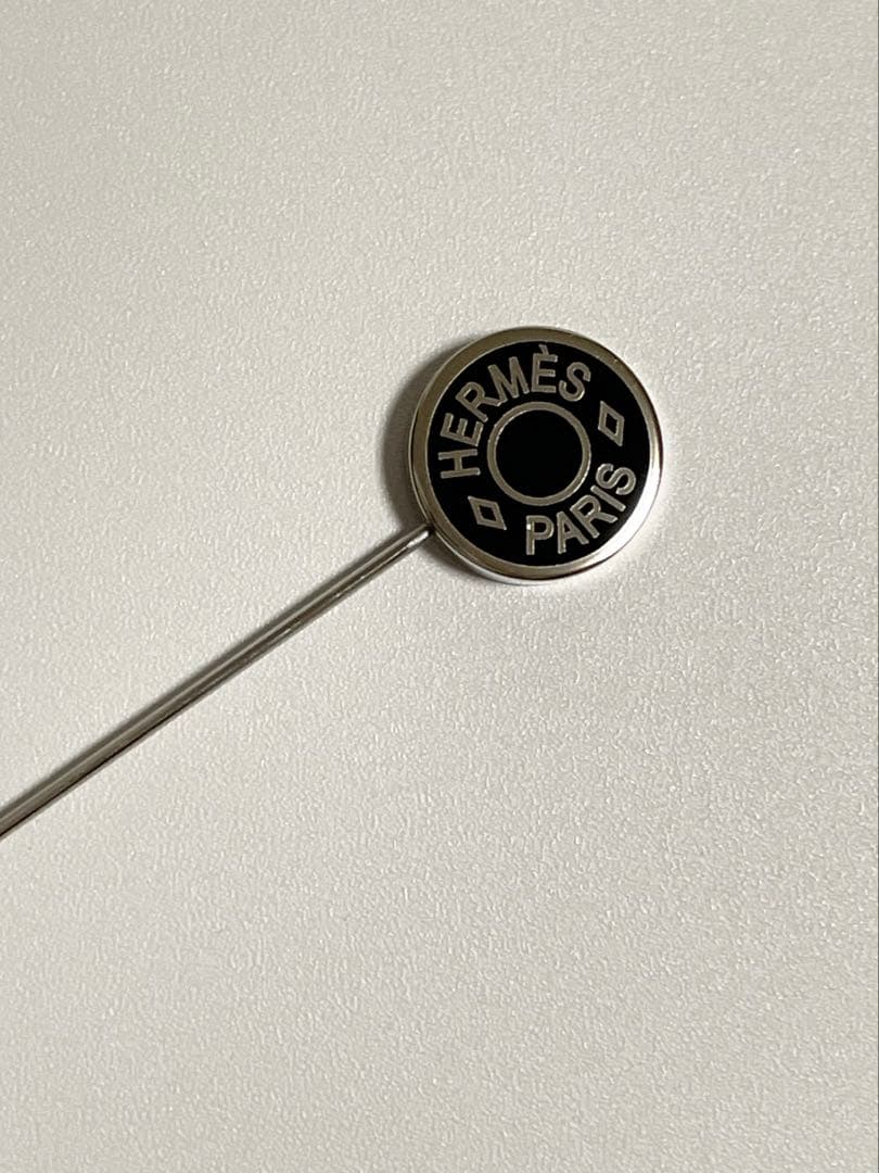 HERMESエルメス クルードセルハットピン シルバー/ブラック ピン
