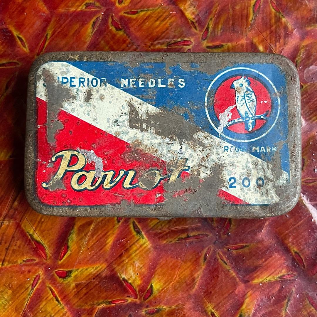 希少・当時物】 Parrot 昭和レトロ レコード針 蓄音機 針缶 蓄音機用