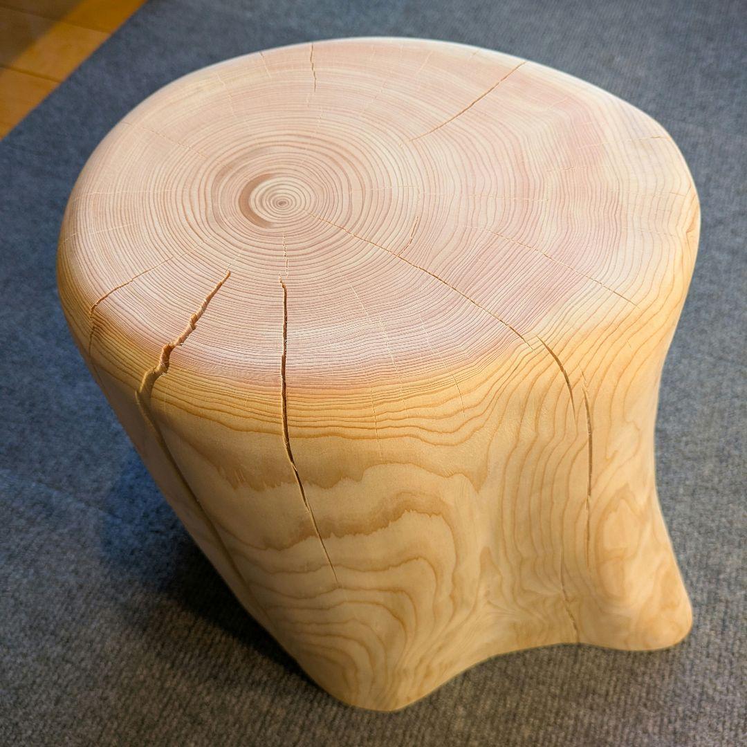 檜　切り株　丸太　椅子　スツール　 高さ約30.5㎝