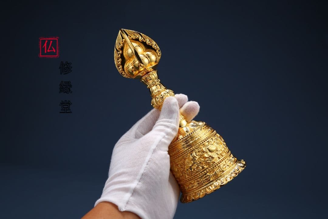 修縁堂】密教法具 真言宗 法器 炎の宝珠鈴 寺院用仏具