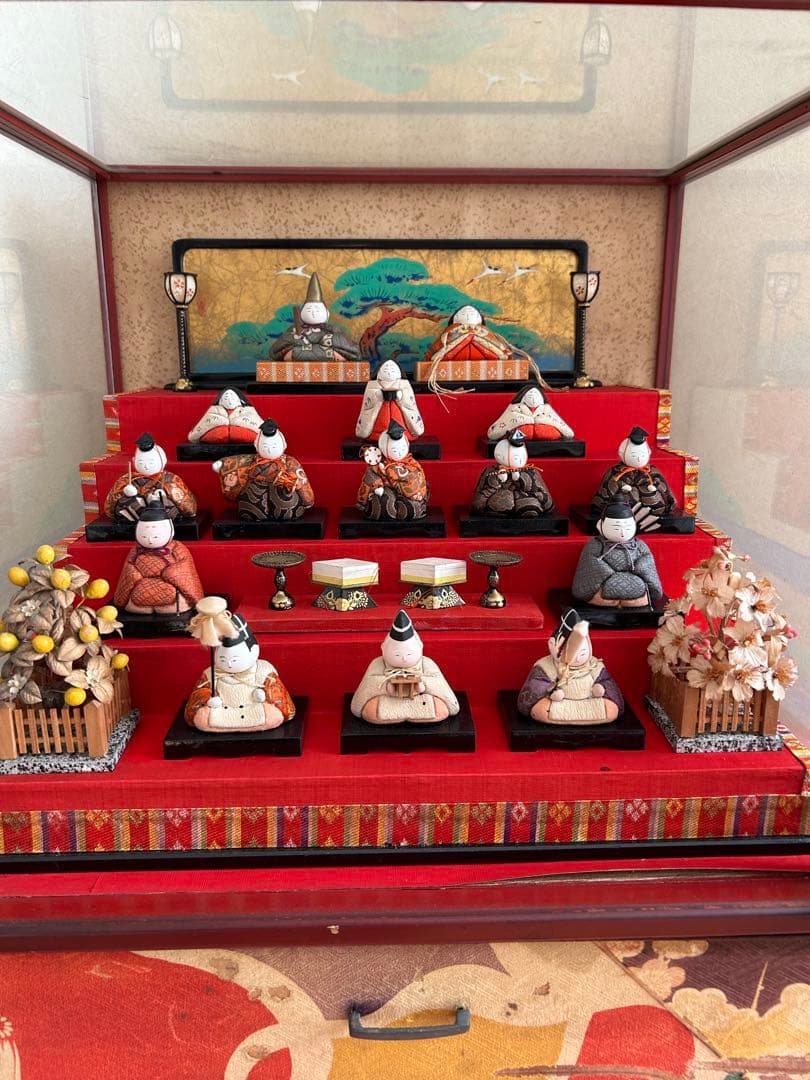 豆雛　雛人形　ガラスケースはおまけです