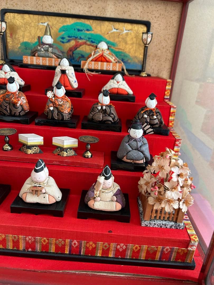 豆雛　雛人形　ガラスケースはおまけです