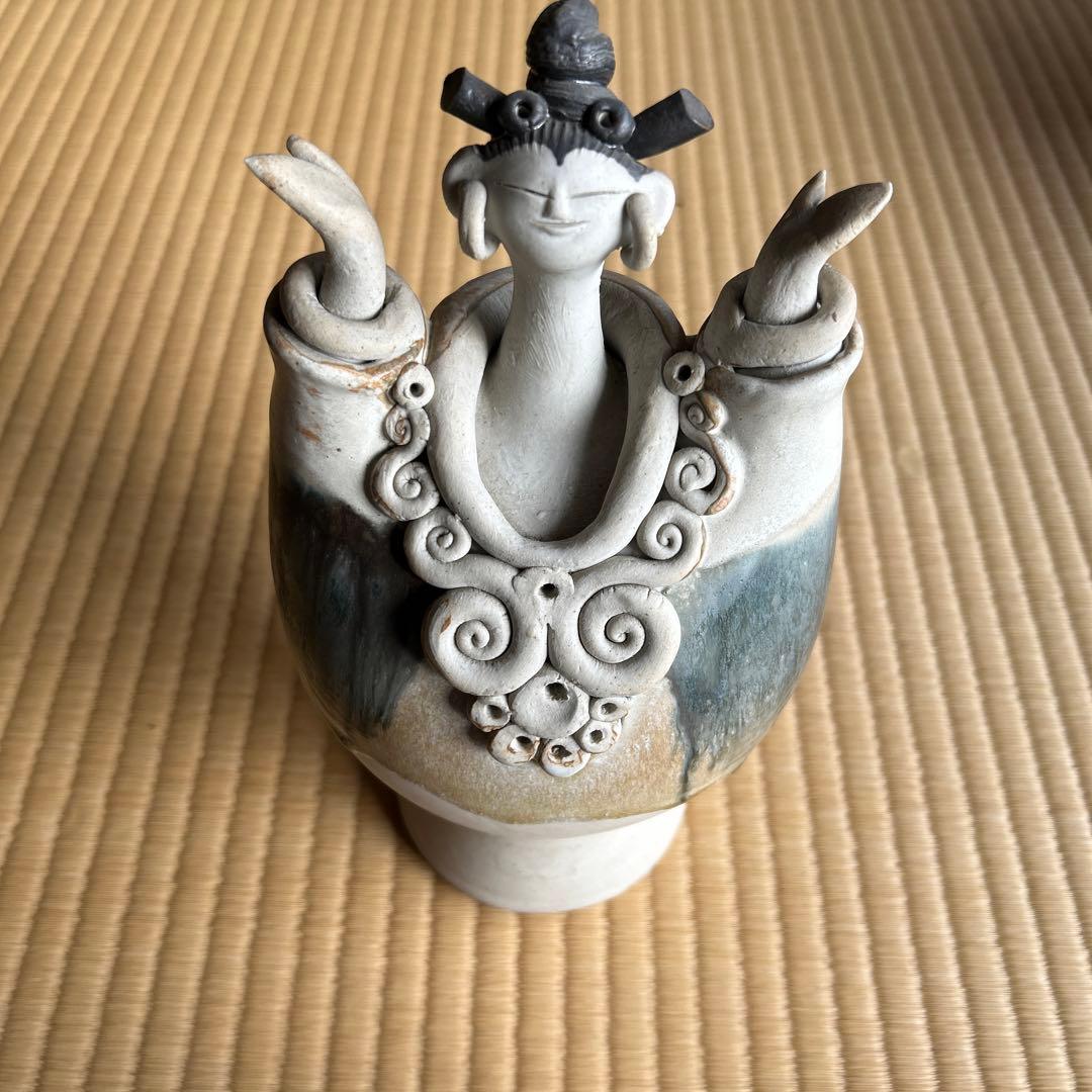 砥部焼 森元青芳「念ずれば花開く」3体セット 砥部焼 青芳人形『