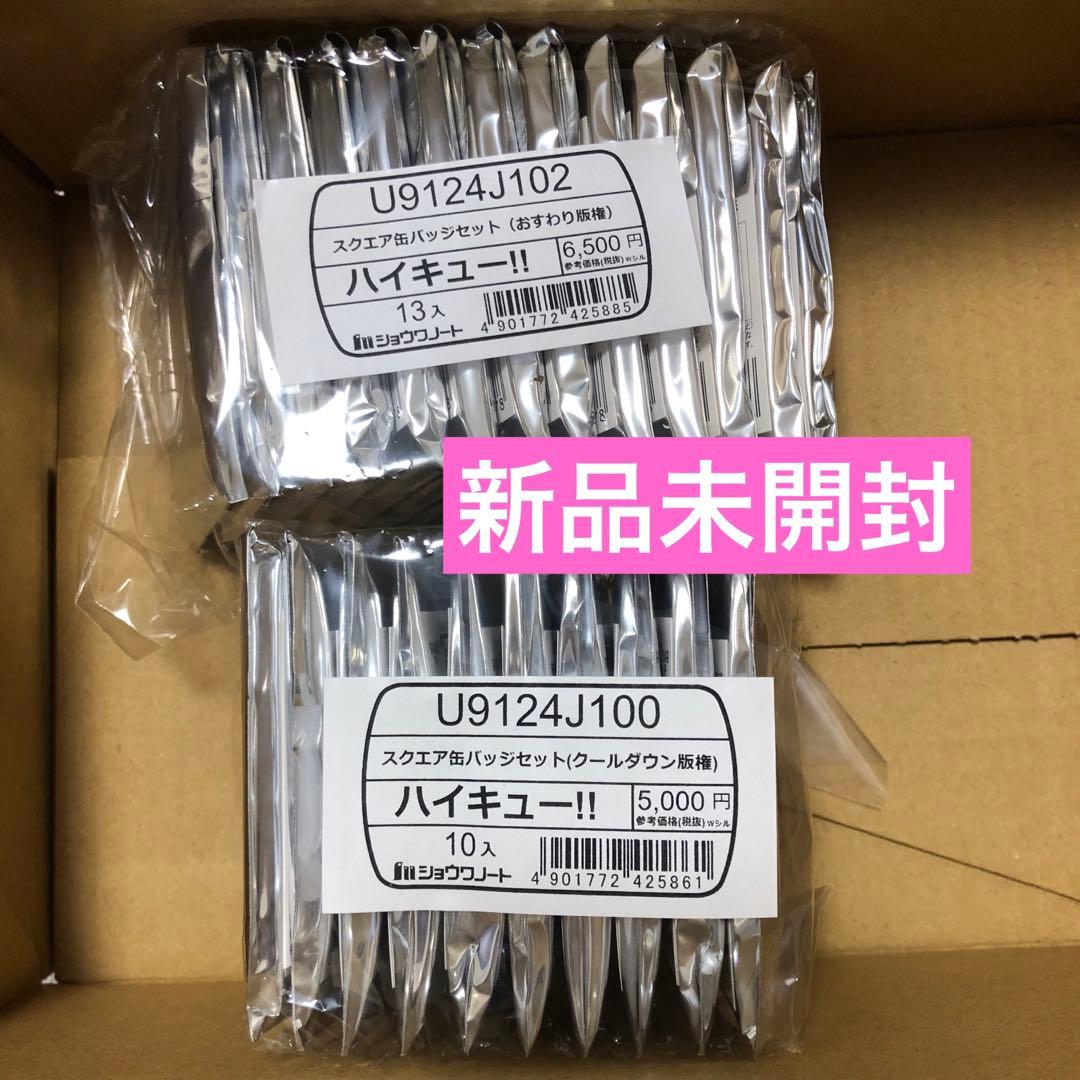 ハイキュー スクエア缶バッジ クールダウン おすわり 2種コンプリートセット