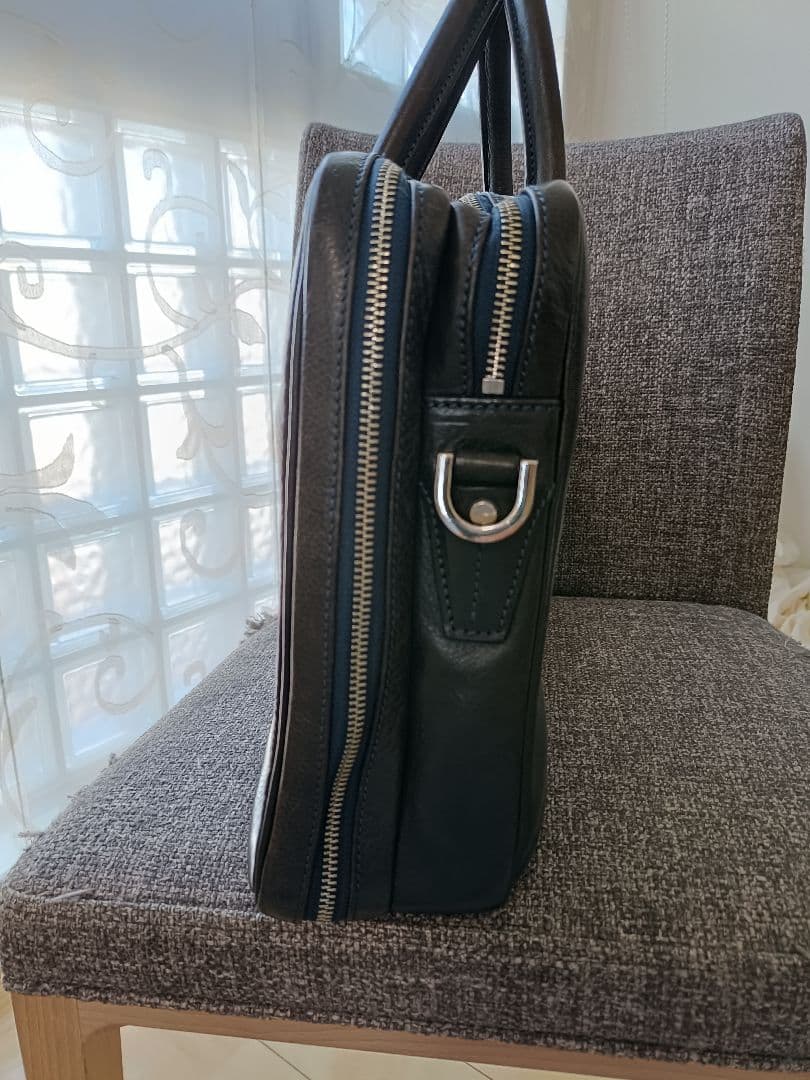 万双　シモーネＢＯＸ　ダブル天ファスナー　ネイビー　ショルダーストラップ欠品