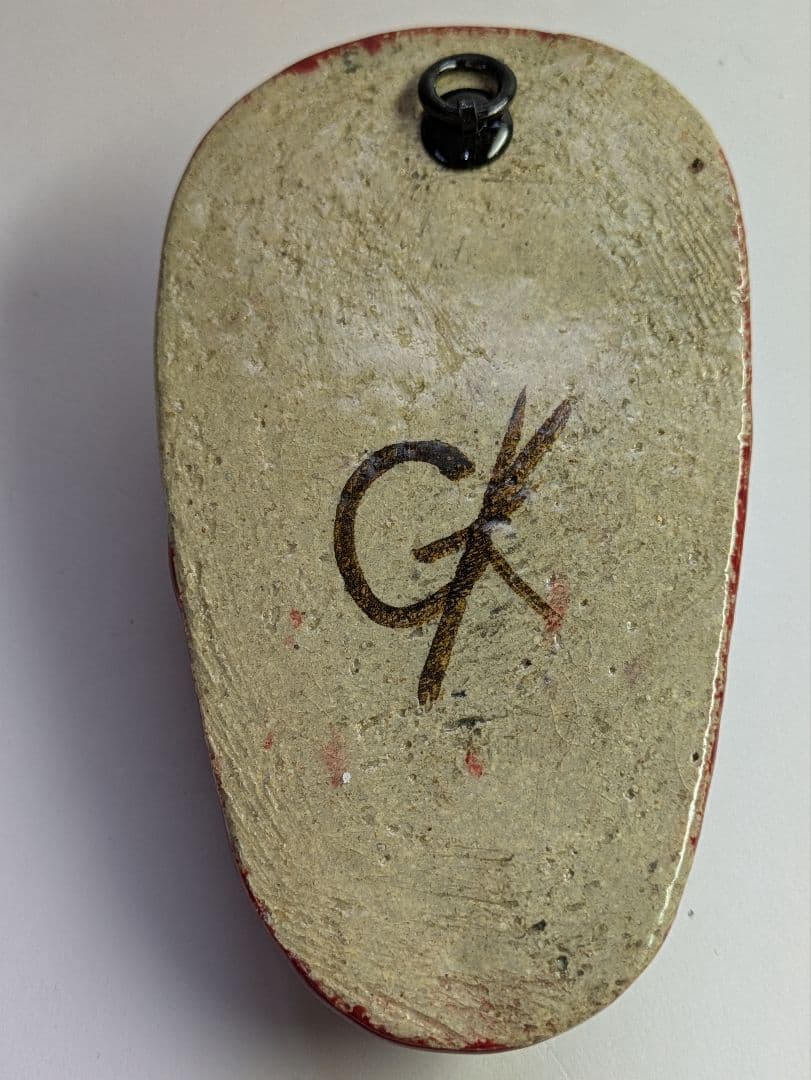 真 作】上野焼、高鶴元作、『金彩葡萄型掛花入』、銘「元・GK」有