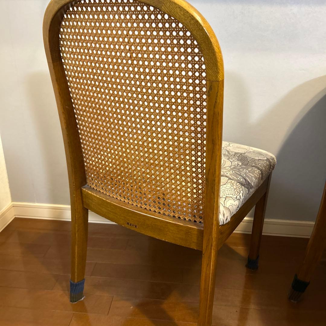 希少品】④浜本工芸 ダイニングチェア ラタン 送料込み 昭和レトロ
