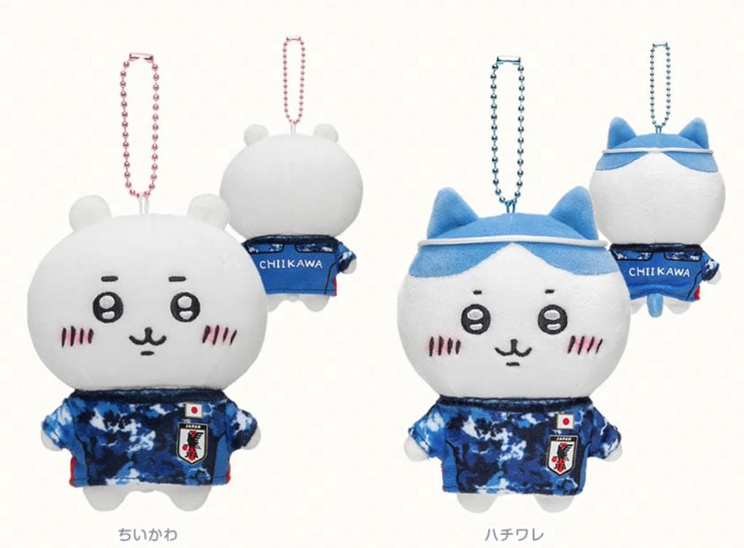新品タグ付）ちいかわ ハチワレ サッカー 日本代表Ver セット ミニマスコット
