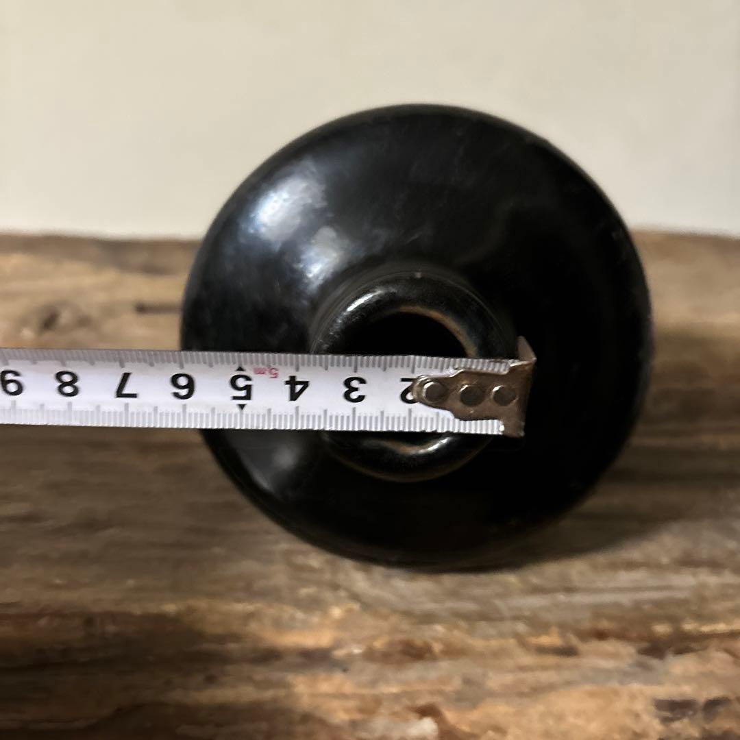 黒南蛮小ぶり不識型 壺花入 黒高麗 酒器 古道具 アンティーク 検:李朝