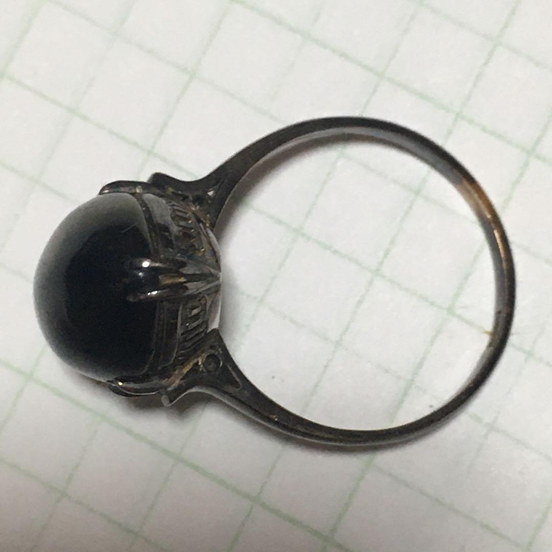 天然石リング　タイガーアイリング　K18 刻印あり