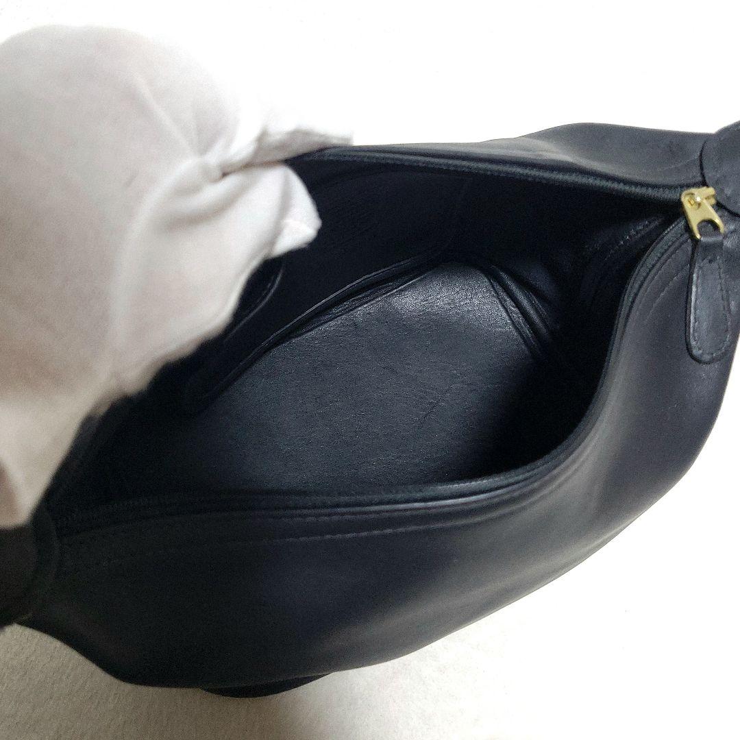 【美品】OLD COACH　ハンドバッグ レザー ポーチ チャーム 黒 4145