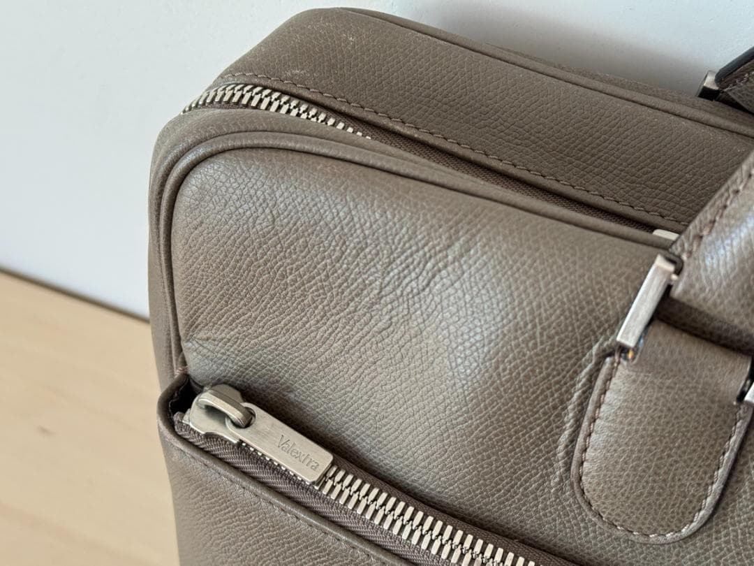 Valextra ヴァレクストラ ダブルハンドル ブリーフケース オイスター