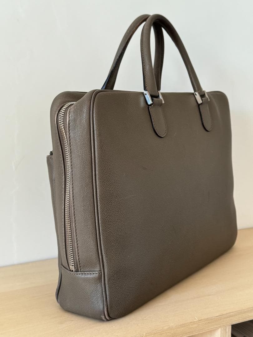 Valextra ヴァレクストラ ダブルハンドル ブリーフケース オイスター