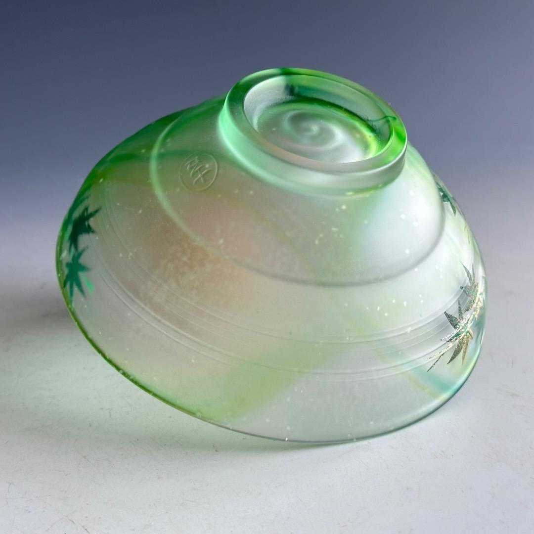 茶道具 ガラス 青楓絵 平茶碗 関吉昭 蒔絵 吉田華正 夏 涼しげ 硝子