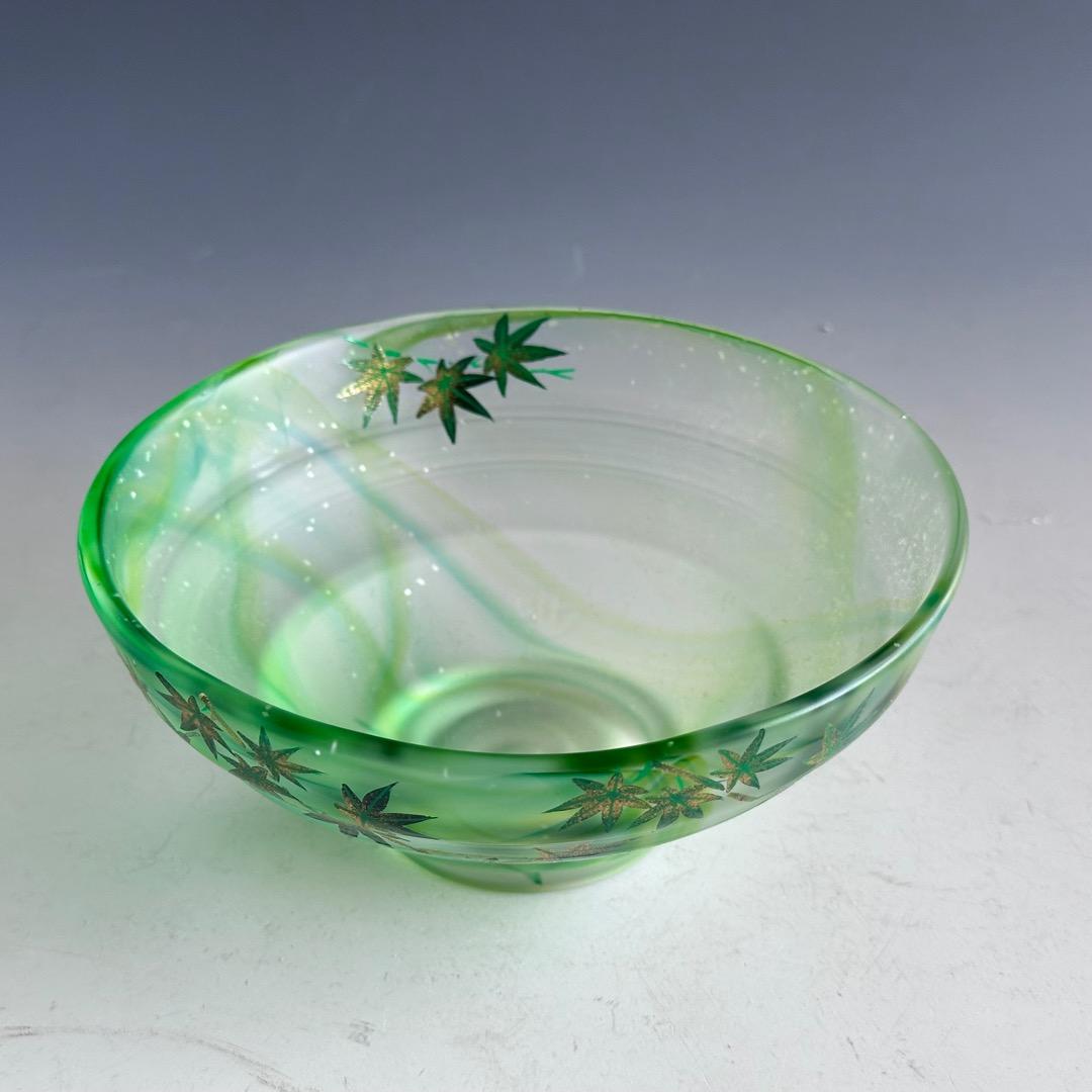 茶道具 ガラス 青楓絵 平茶碗 関吉昭 蒔絵 吉田華正 夏 涼しげ 硝子