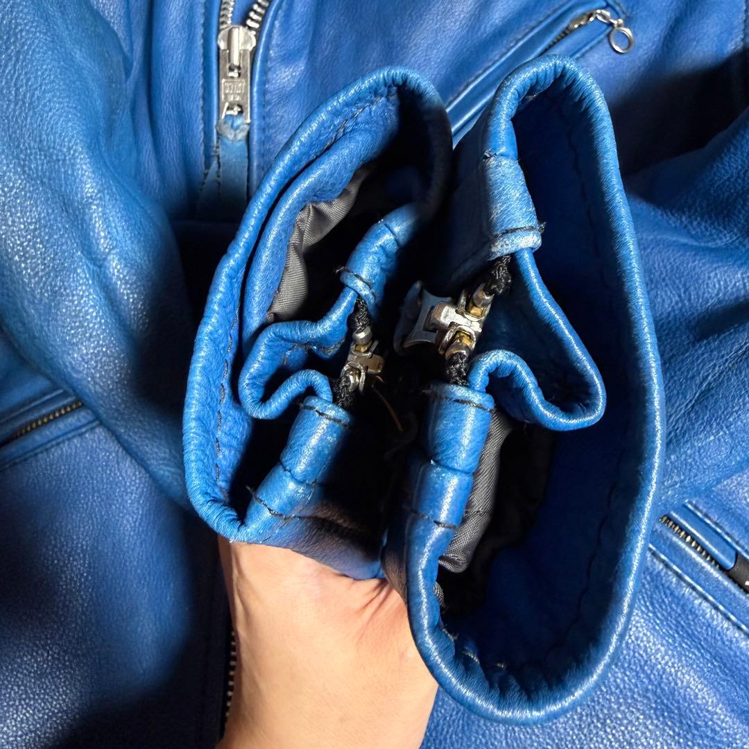 Schott ショットライダースジャケット ダブルブレストブルー 試着のみ