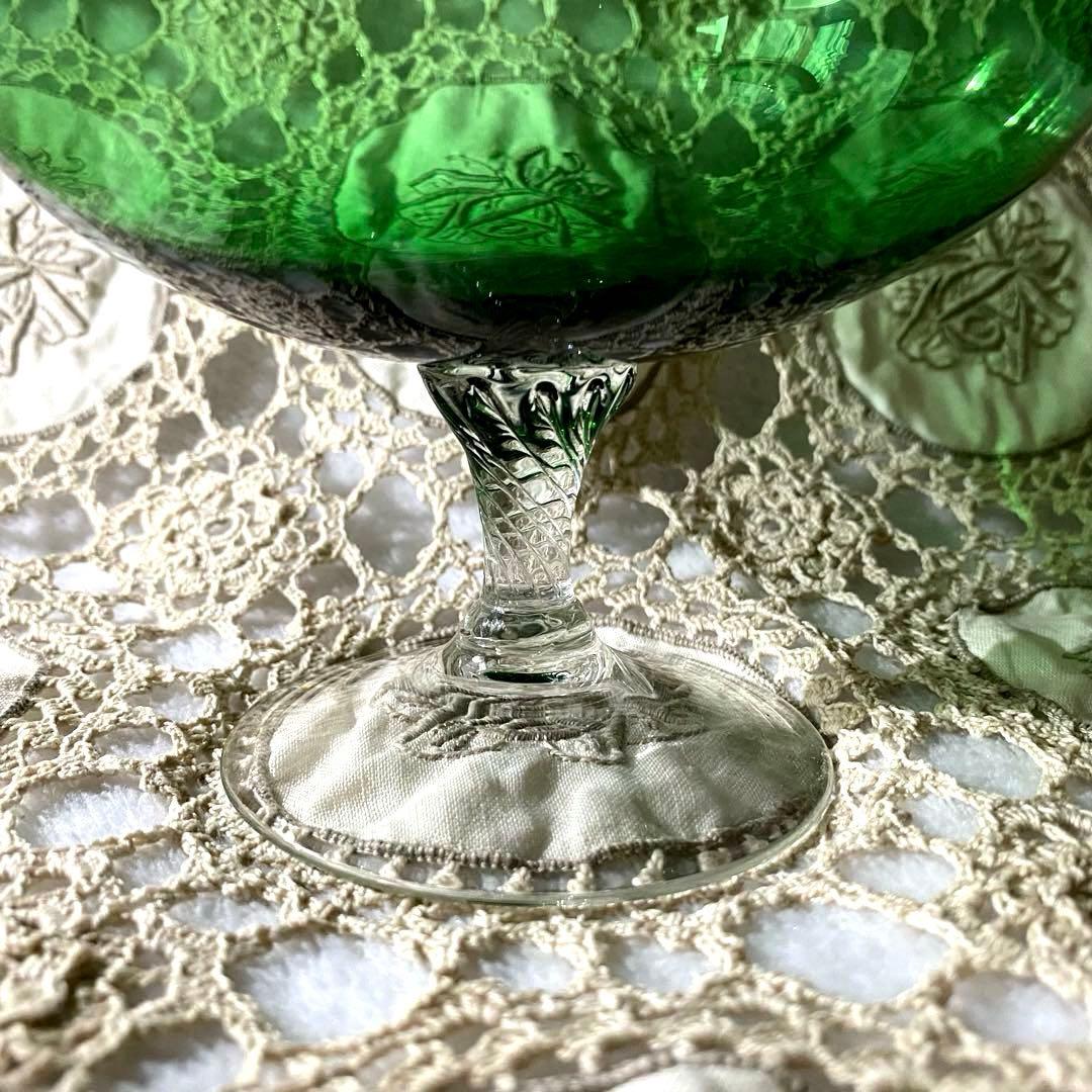 魔女の薬瓶 ヴィンテージ・エンポリベルデガラス ボンボニエール