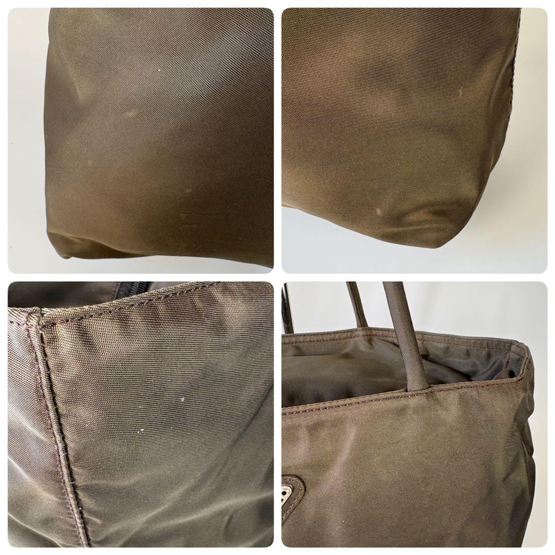 PRADA ナイロン トートバッグ ハンドバッグ カーキ　ブラウン　大容量