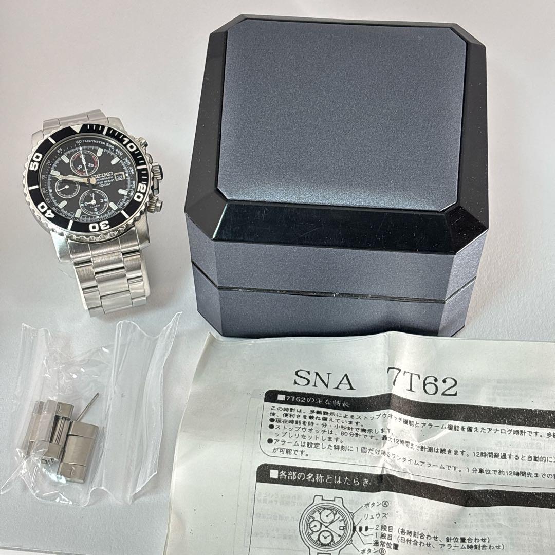 【新品電池交換 稼働】SEIKO ダイバーズウォッチ メンズ時計 クロノグラフ.