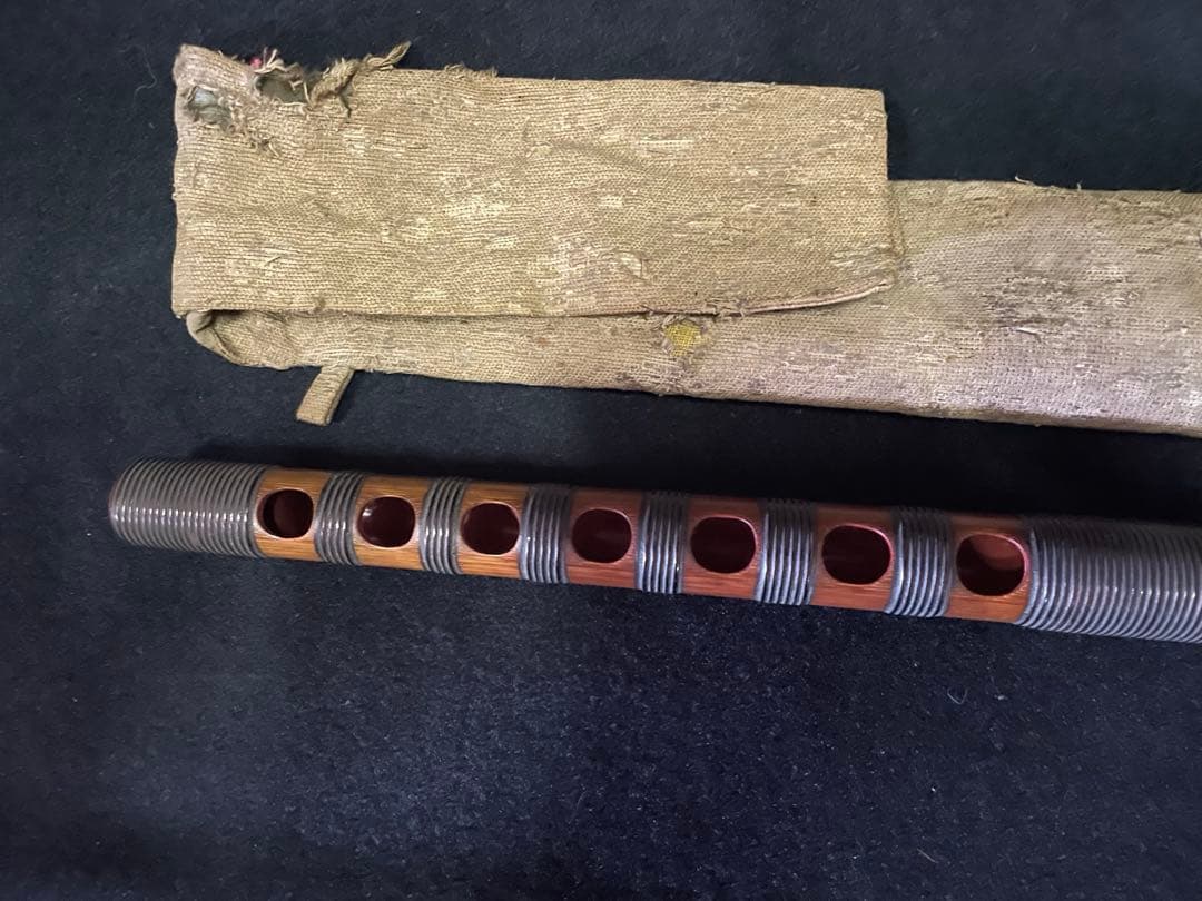 龍笛 本管 雅楽 藤巻 長さ39cm 江戸期時代物