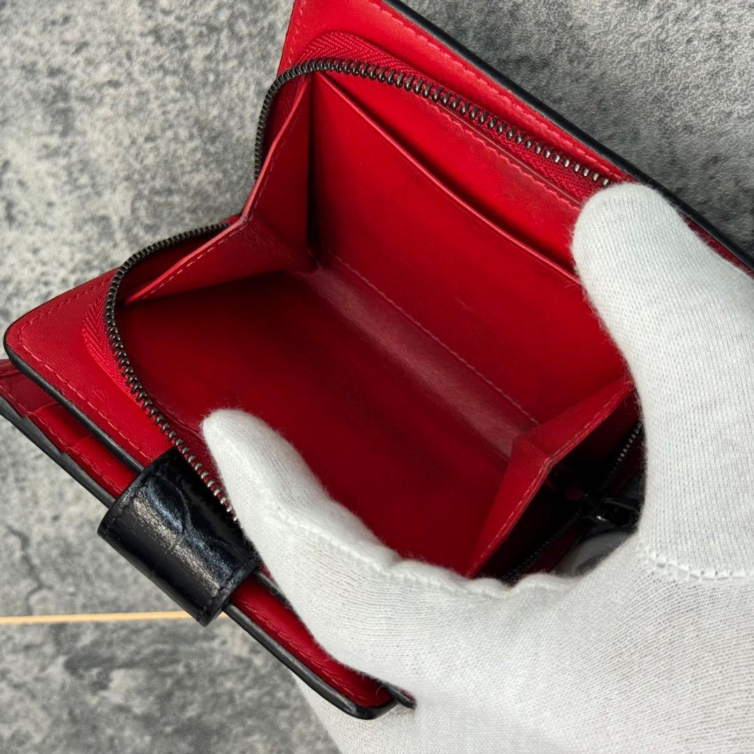 美品 希少✨ クリスチャンルブタン パロマ クロコ 二つ折り財布 レザー