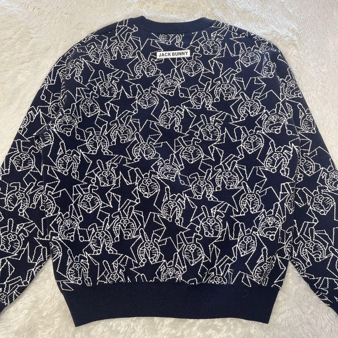 【未使用】ジャックバニー うさ耳 ドラえもん 総柄 ニットセーター　0