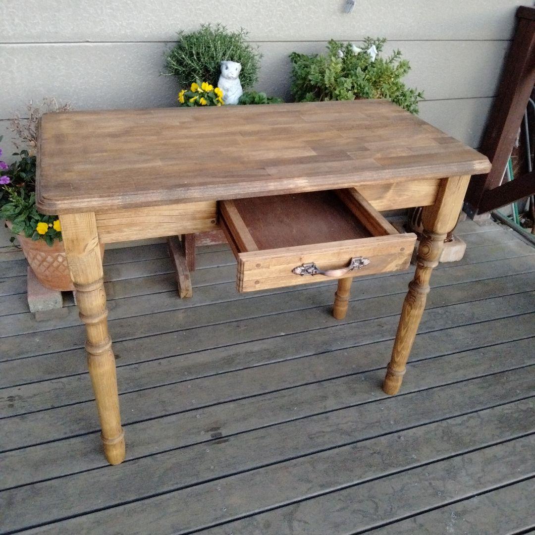 カントリー木工　ろくろ脚のパソコンデスク　学習机　作業台