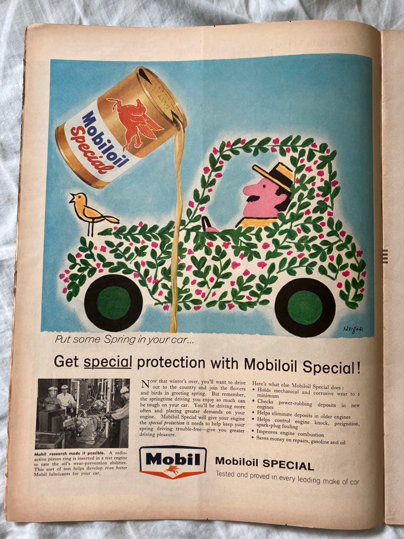 【超希少】サヴィニャック　Mobil ガソリン　オリジナル広告掲載雑誌LIFE