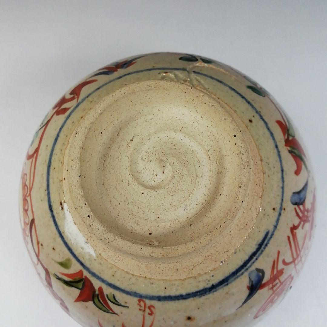 T570 茶碗 『赤絵 水鳥』『露光窯 冬柴文廣 作』 共箱 抹茶碗