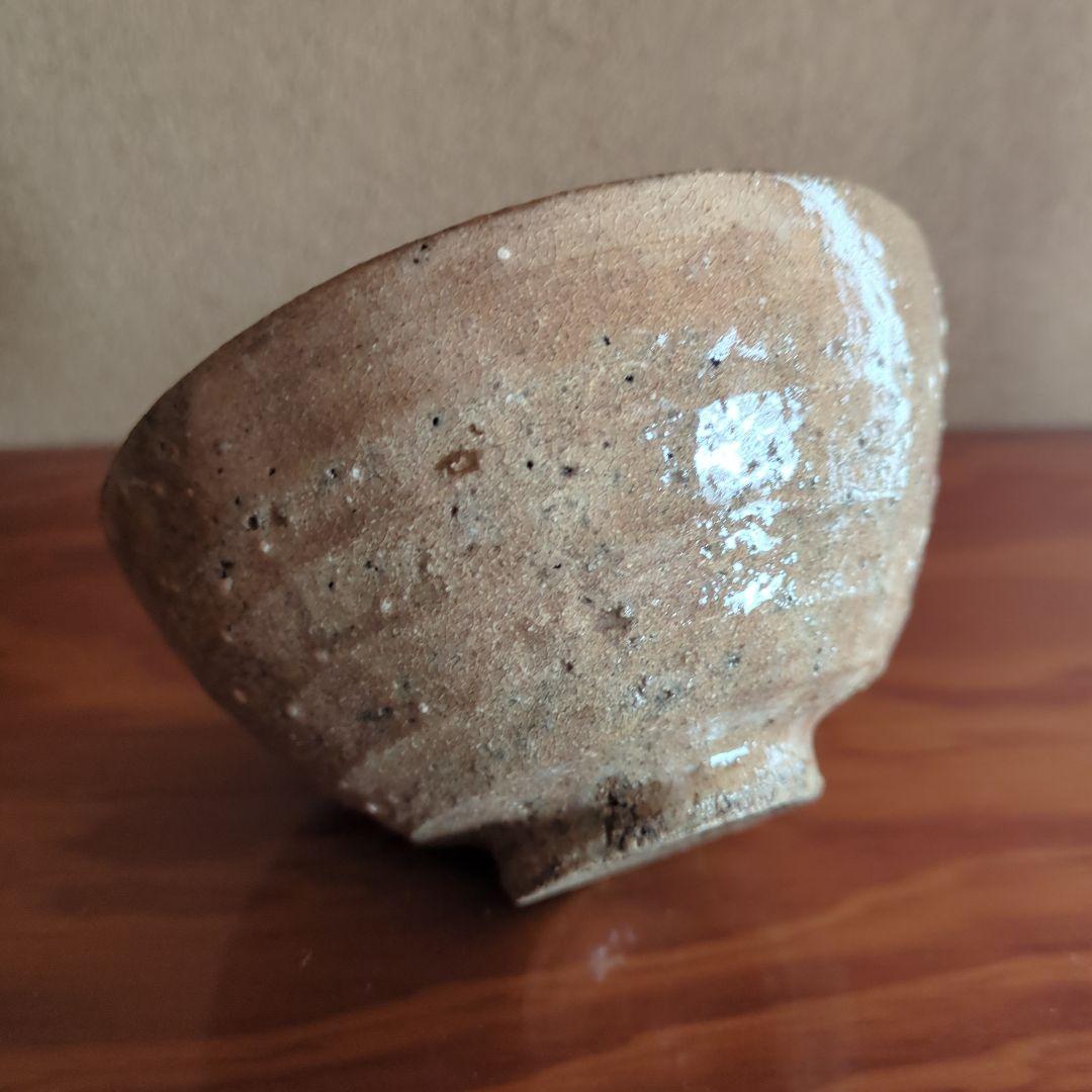 陶器製茶碗 古美術骨董 箱付き 萩茶碗 雪柳 直径約12.5cm
