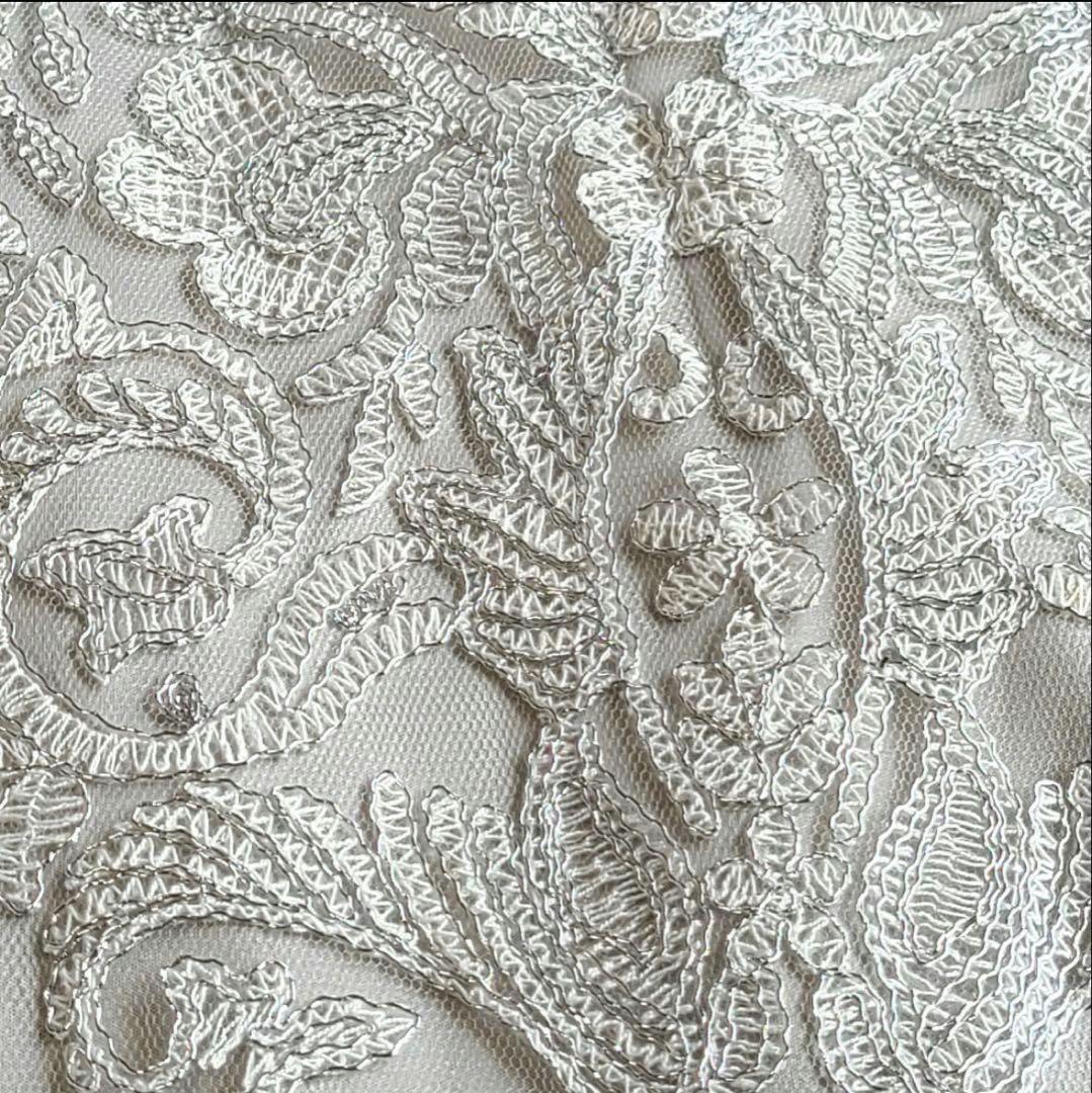 ほぼ未使用 タダシショージ ドレス 総柄 刺繍 レース チュール ストレッチ