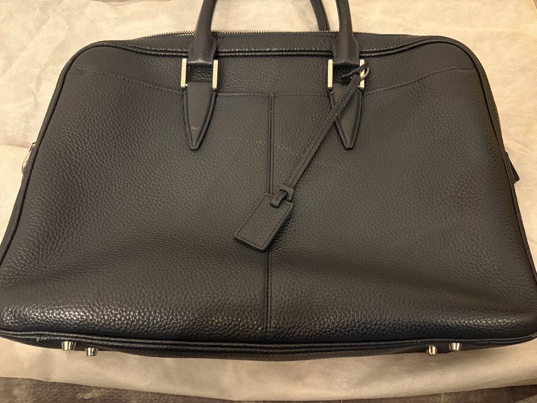 レザー ビジネスバッグ ネイビー