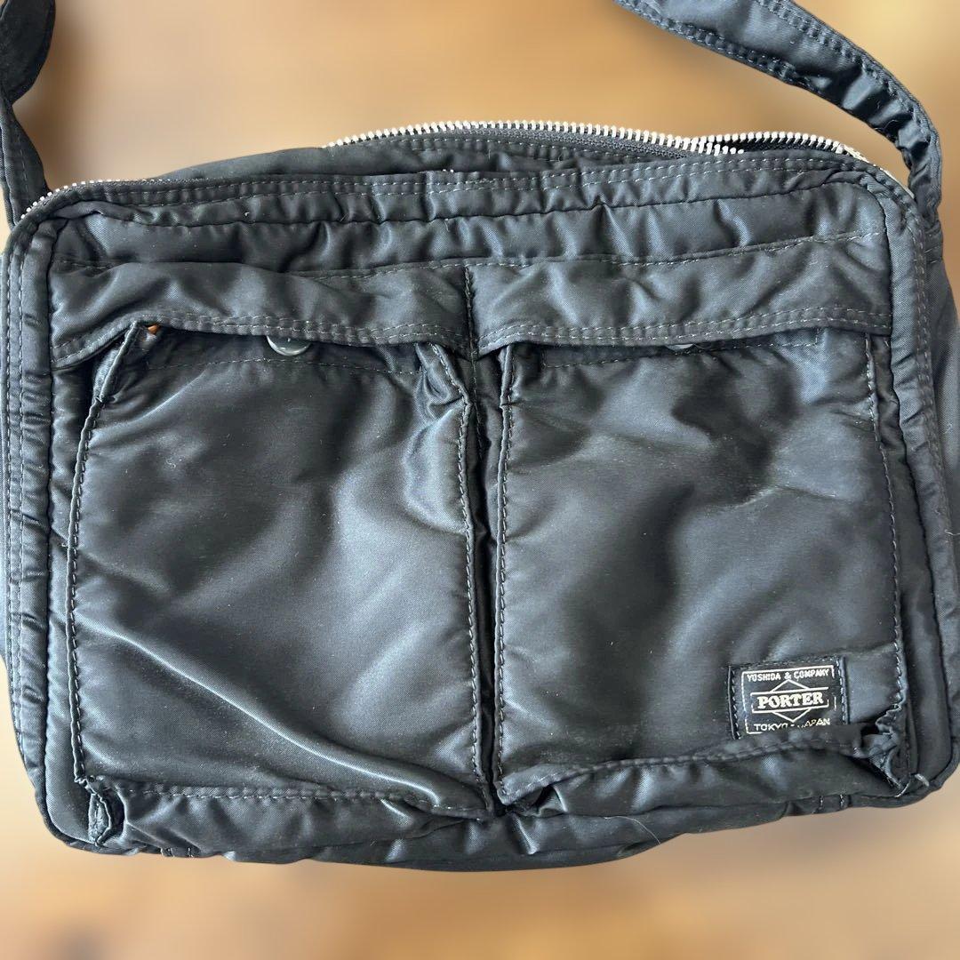 PORTER タンカー ブラック ショルダーバッグ ダブルファスナー 吉田カバン