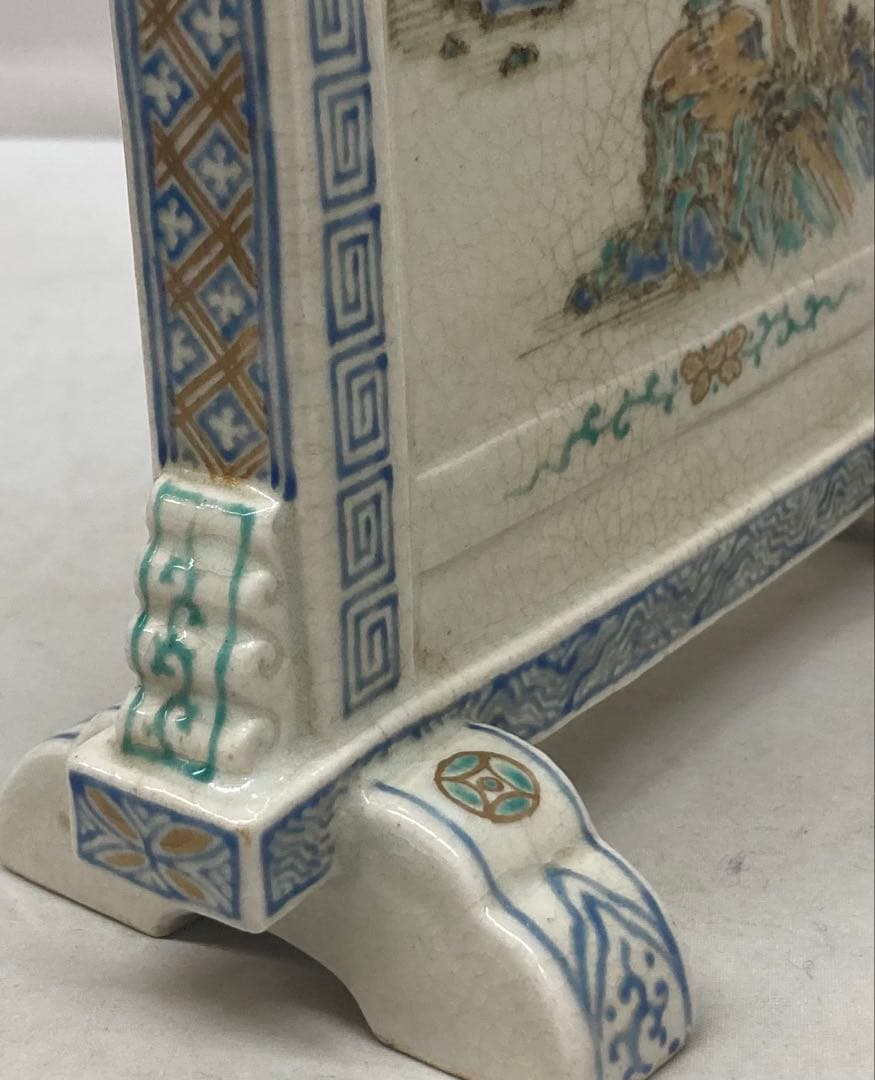 B441b「色絵山水・竹梅図硯屏」清水焼 京焼 文房具 - メルカリ