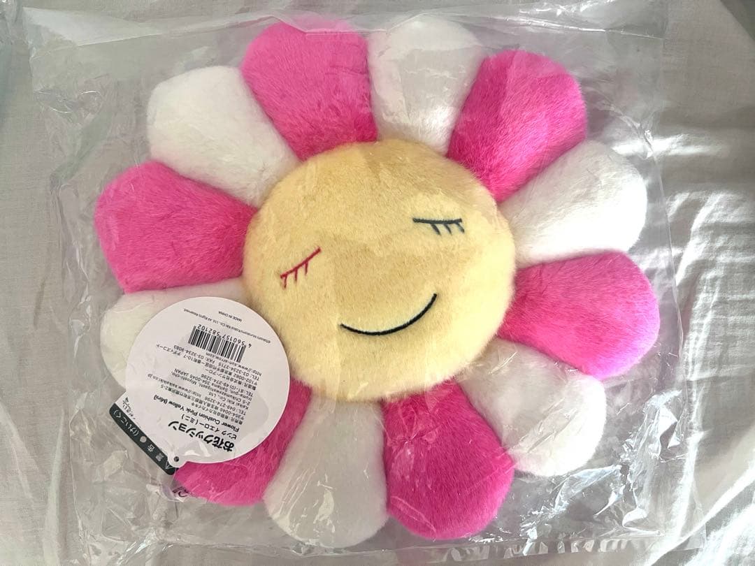 未使用 村上隆 カイカイキキ お花クッション S ピンクと白