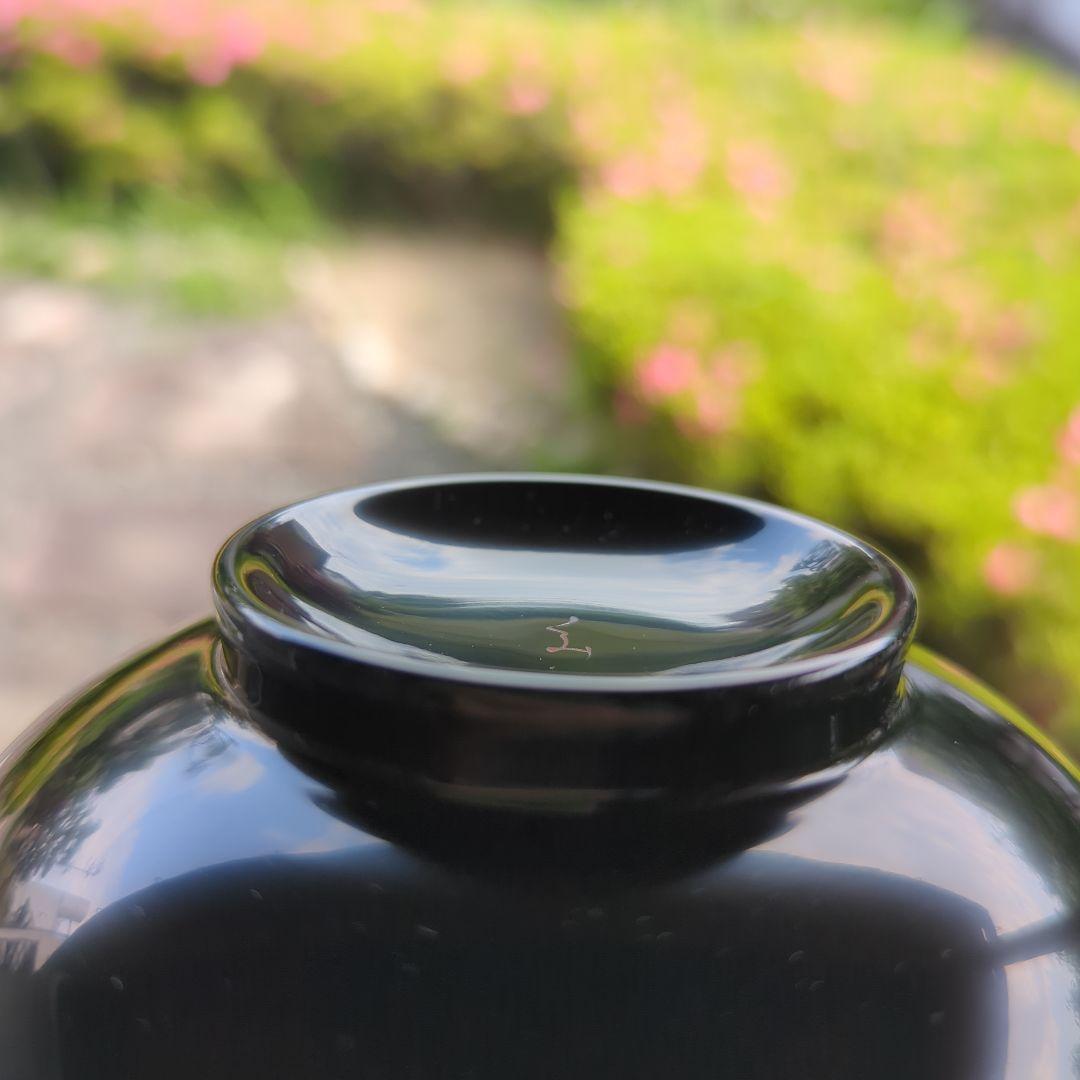 京都美術　漆芸作家　作家もの　山中漆器　草花絵変わり　雑煮椀　吸物椀　黒　5客揃