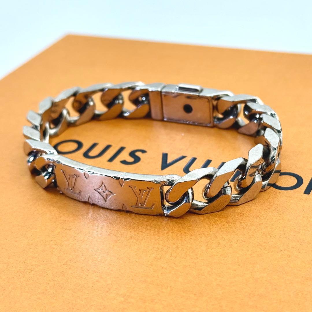 ルイヴィトン ブレスレット ブラスレ チェーン モノグラム シルバー LV 喜平