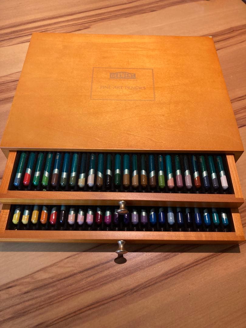 DERWENT ウォーターカラーペンシル ウッドボックス 48色セット - メルカリ
