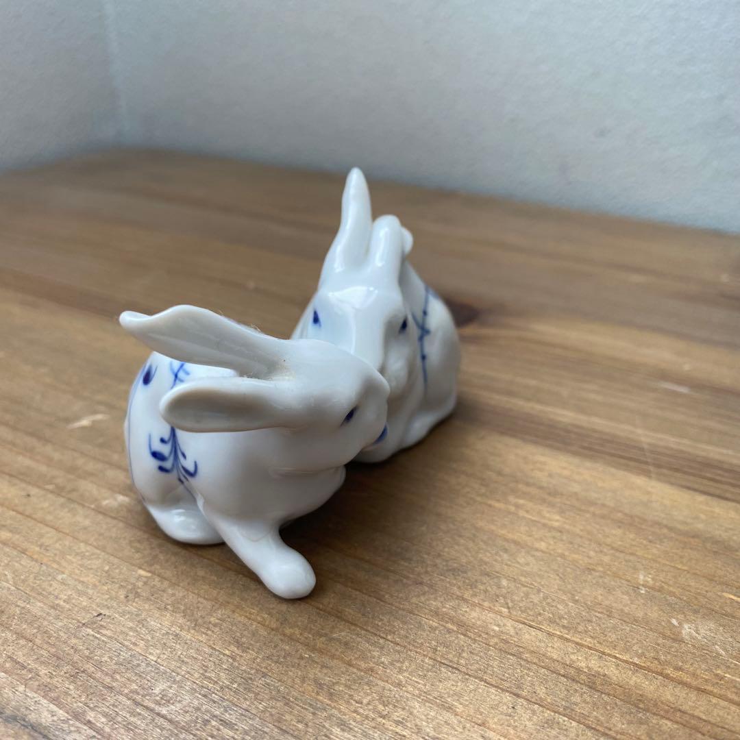 レア　ロイヤルコペンハーゲン フィギュリン ブルーパルメッテ　うさぎ