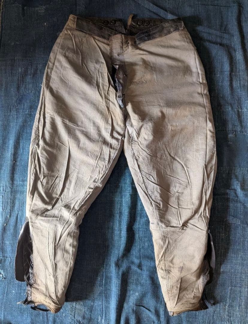 30s40s フランス ヴィンテージ レザージョッパーズパンツ モーター