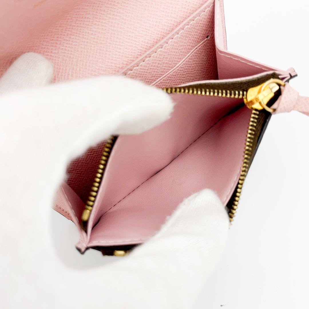 使用感小☆ルイヴィトン モノグラム ポルト モネ ロザリ ローズバレリーヌ