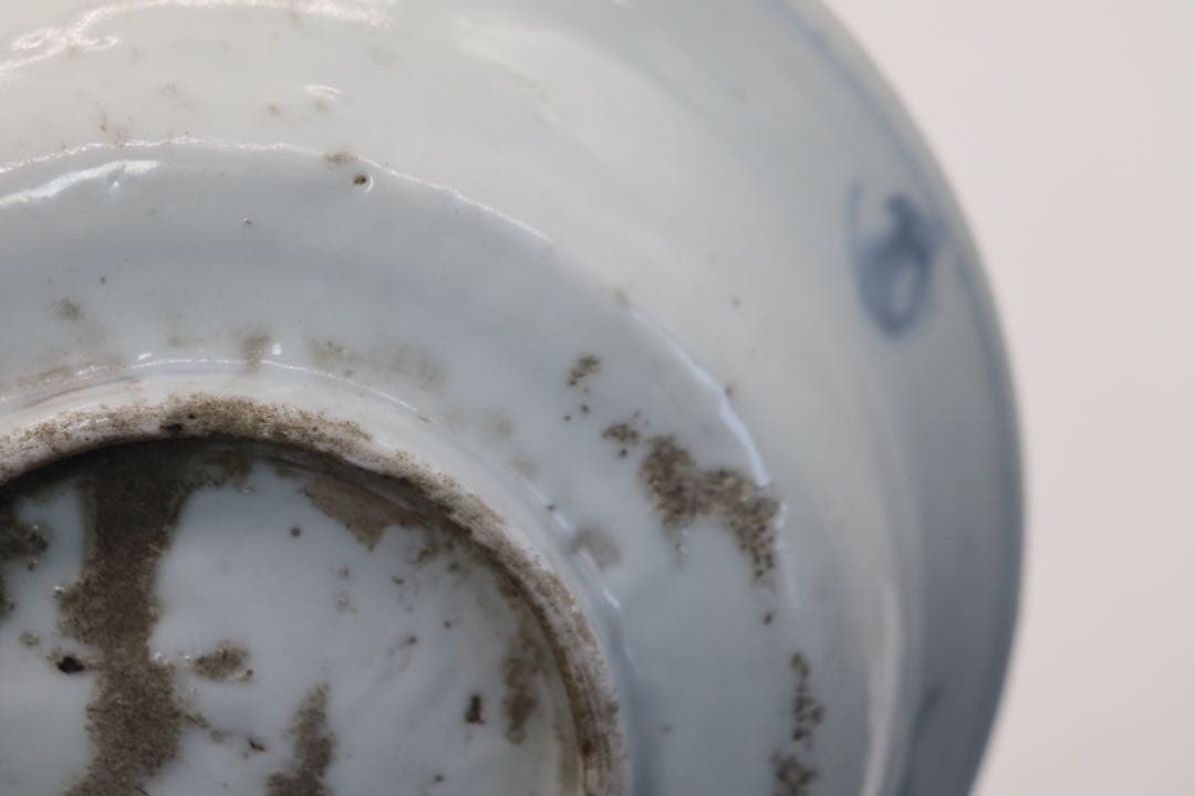 中国　明時代　染付　鳳凰牡丹紋お碗　アンティーク　送料込み250105