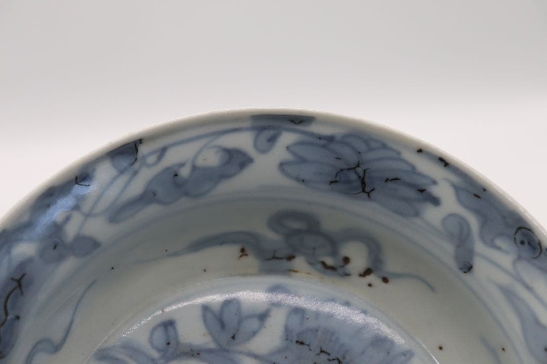 中国　明時代　染付　鳳凰牡丹紋お碗　アンティーク　送料込み250105