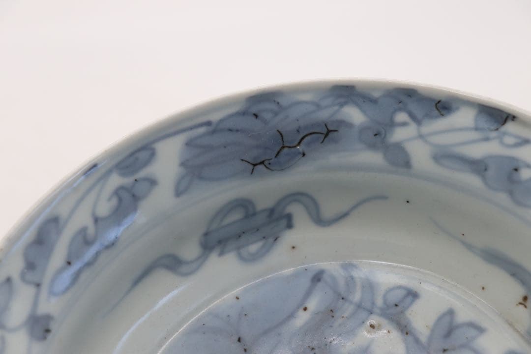 中国　明時代　染付　鳳凰牡丹紋お碗　アンティーク　送料込み250105