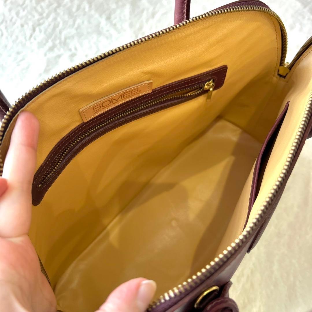 【美品】ソメスサドル　ハンドバッグ　ショルダーバッグ　ボルドー　2way
