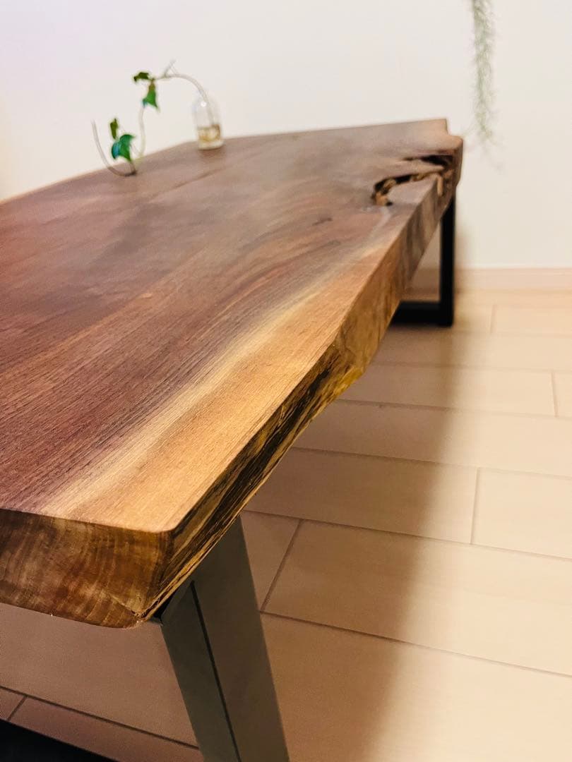 ブラックウォールナット 一枚板テーブル ローテーブル ローテーブル 一