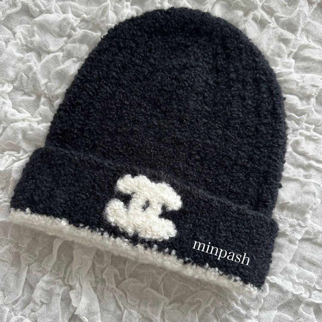 CHANEL ♡ 大人気 男女兼用 ニット帽 CCマーク ビーニー 黒 正規品