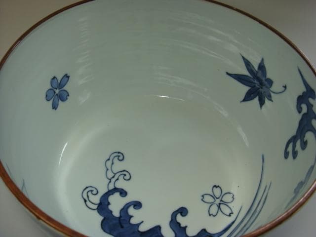 水指□古い染付平水指 静山造 漆器蓋 窓菱形絵