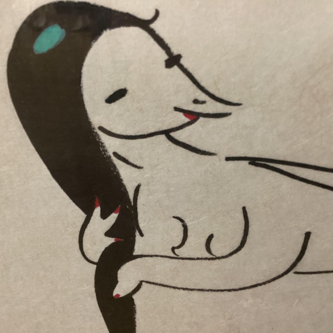 清水　崑　河童図　《かっぱ天国　》水墨彩色画　木枠額装アクリル板　模写　即決品